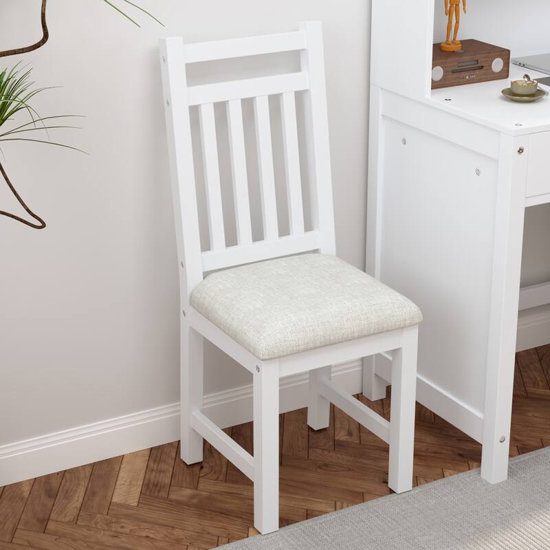 Computer Desk Set with 4 Drawers, Storage Shelf and Chair Writing Desk