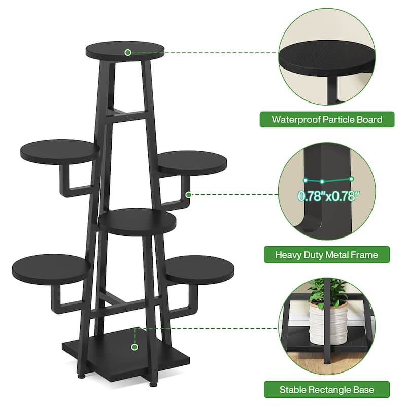 7 Tier Plant Stand Indoor, Tall Plant Shelf for Multiple Plants, Wooden Corner Plant Pots Holder Rack Flower Stand Shelf