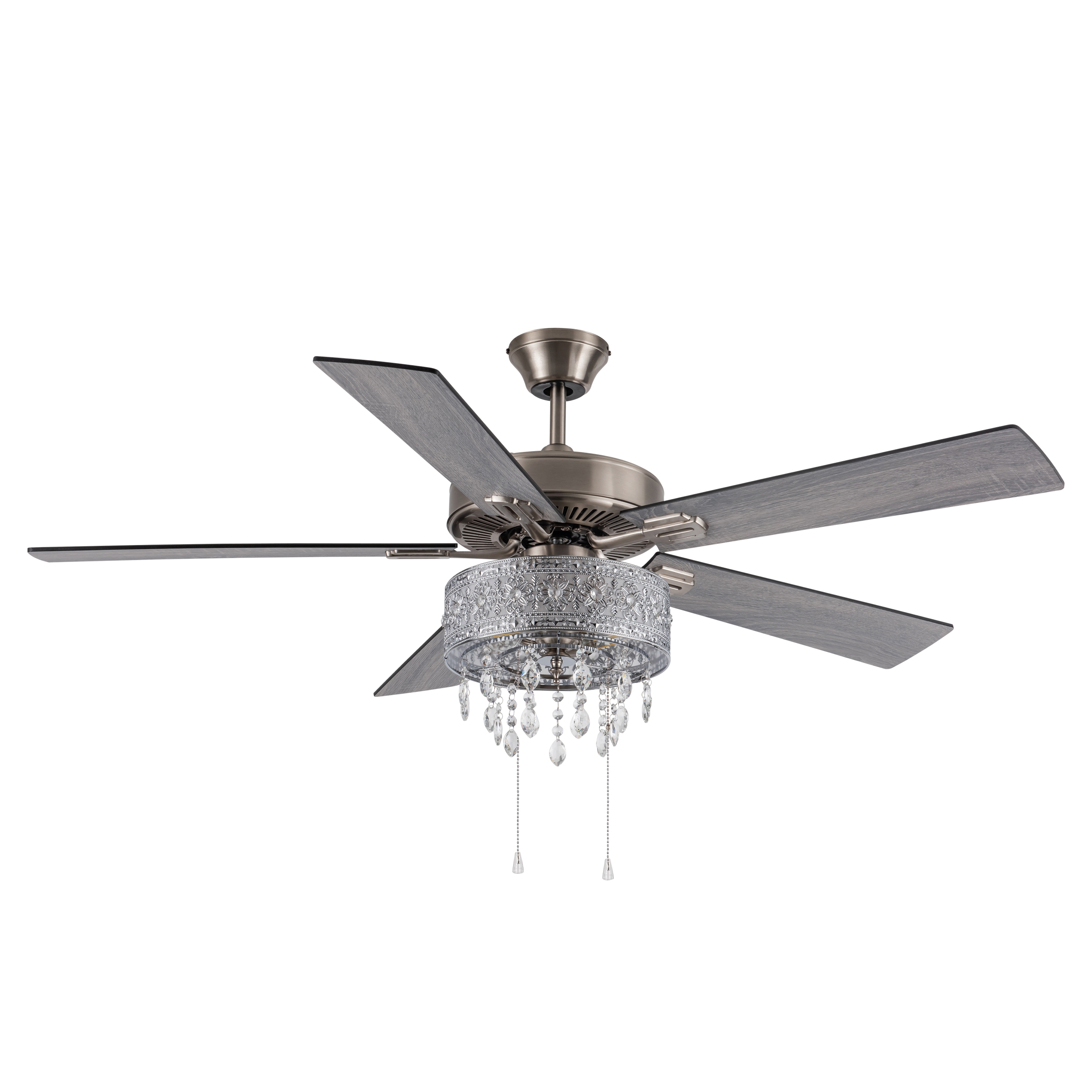 Leco(❁´꒳`❁) Copper Grove Roxsie 52-inch Satin Nickel LED Chandelier Ceiling