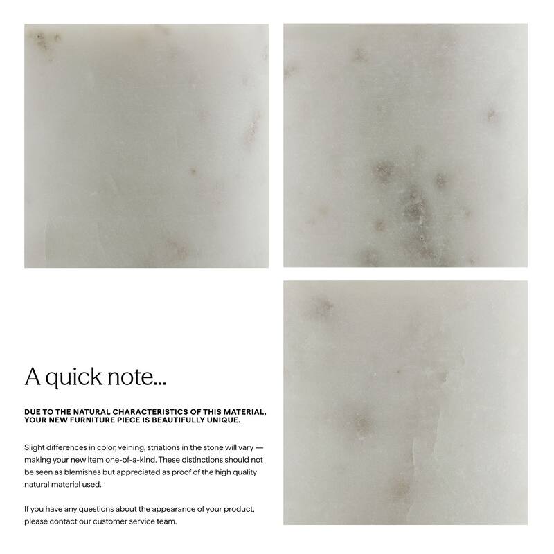 Caldera 33" Curved Solid Wood and Marble Accent Storage Cabinet