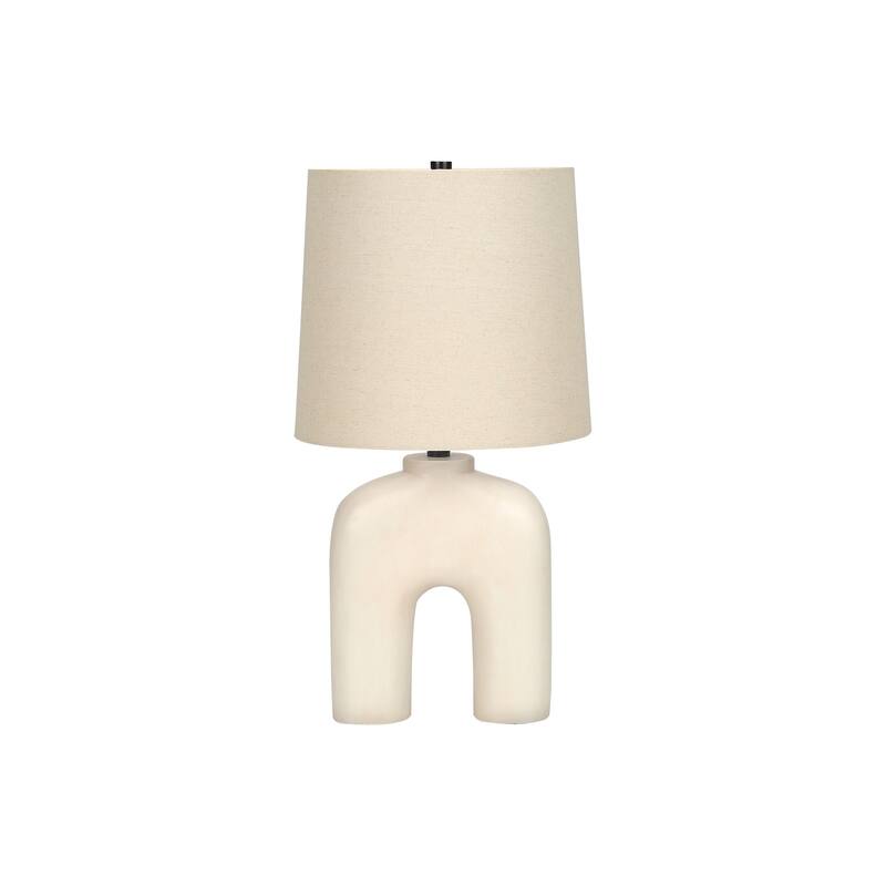 Lighting, 25"h, Table Lamp, Cream Resin, Beige Shade, Modern