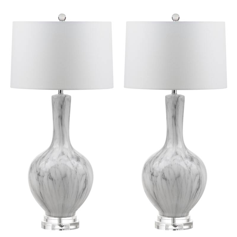 SAFAVIEH Lighting Jusztina 34-inch LED Table Lamp (Set of 2) - 16" x 16" x 33.75" - 16Wx16Dx34H