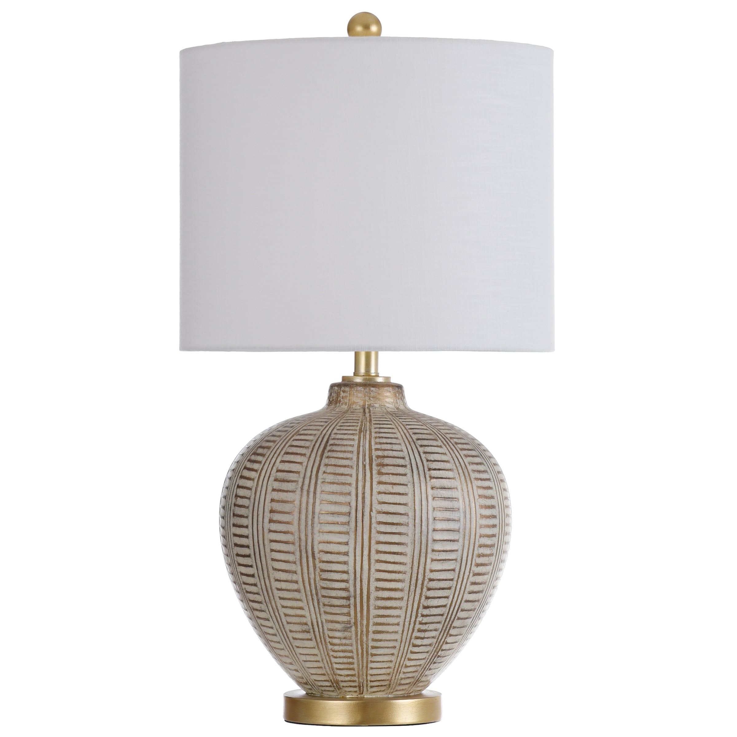 StyleCraft Sienna Textured Table Lamp - Stonewashed Sage & Tan Sandstone - White Shade