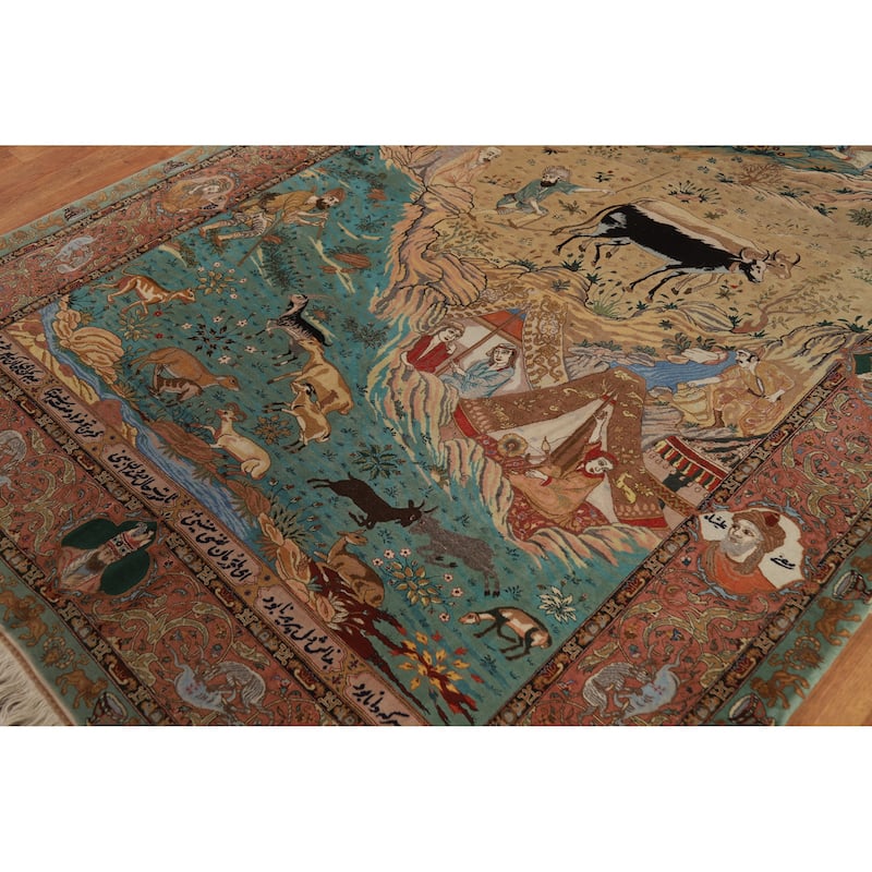Vegetable Dye Tabriz Persian Vintage Rug Hand-Knotted Wool Carpet - 5'9" x 9'2"