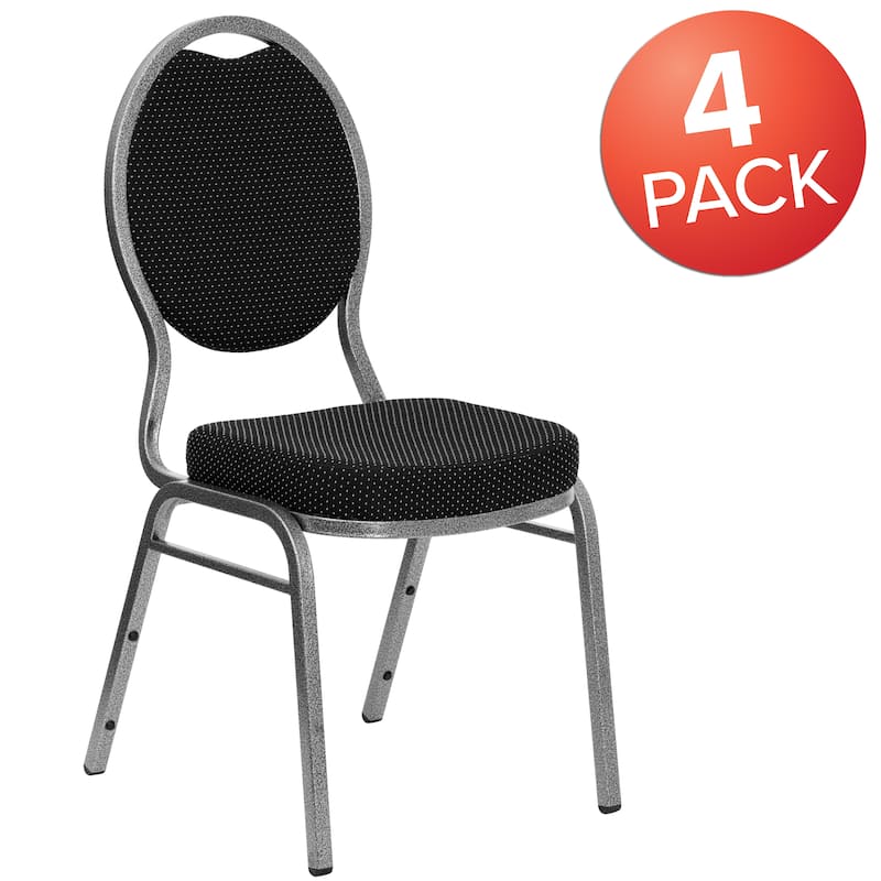 4 Pack Teardrop Back Stacking Banquet Chair