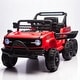 preview thumbnail 1 of 36, 12V Kids Electric Ride-On Car with truck car Remote Control, 4 Motors, Bluetooth, LED& Power Display - Battery Powered Vehicle Red