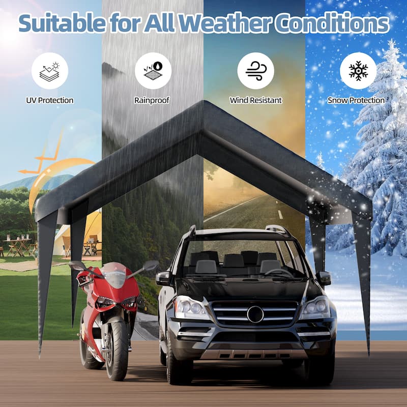 Heavy-Duty Carport Replacement Canopy, Rainproof & UV-Resistant, Canopy Only (Frame Not Included), Ideal for Cars