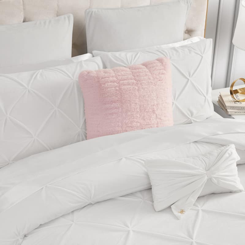 Juicy Couture Pleated Synthetic Fur Decorative Throw Pillows