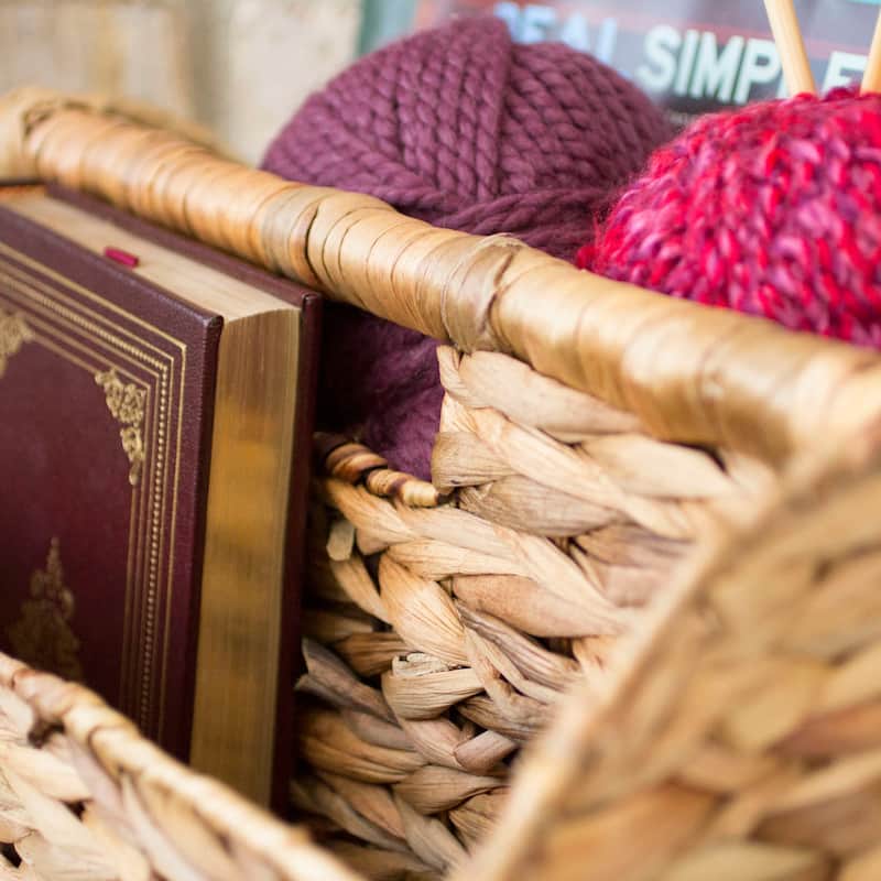 Household Essentials Water Hyacinth Wicker Magazine Basket