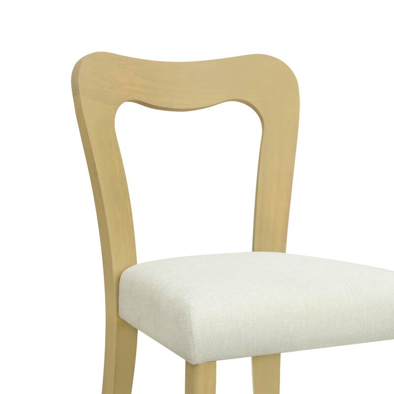 Dining Chairs Set of 2, Fabric Upholstered Dining Room Chairs Kitchen Side Chairs with Padded Seat and Open Back