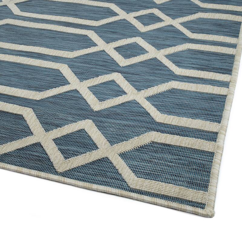 Contemporary Transitional Geometric Textured High-Low Cut & Loop Runner - 2x 6
