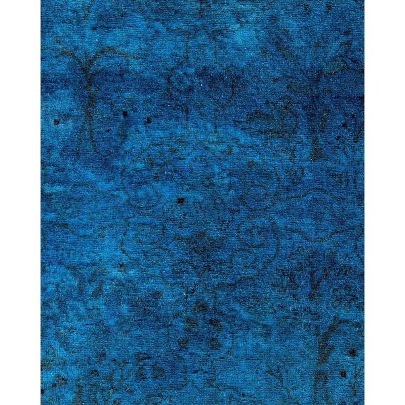 Fine Vibrance, One-of-a-Kind Hand-Knotted Area Rug - Blue, 6' 2" x 10' 5" - 6' 2" x 10' 5"