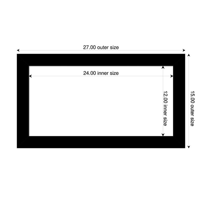 Amanti Art Basic Black Narrow Framed Dry Erase Magnetic Board - 27 x 15 in - Basic Black Narrow