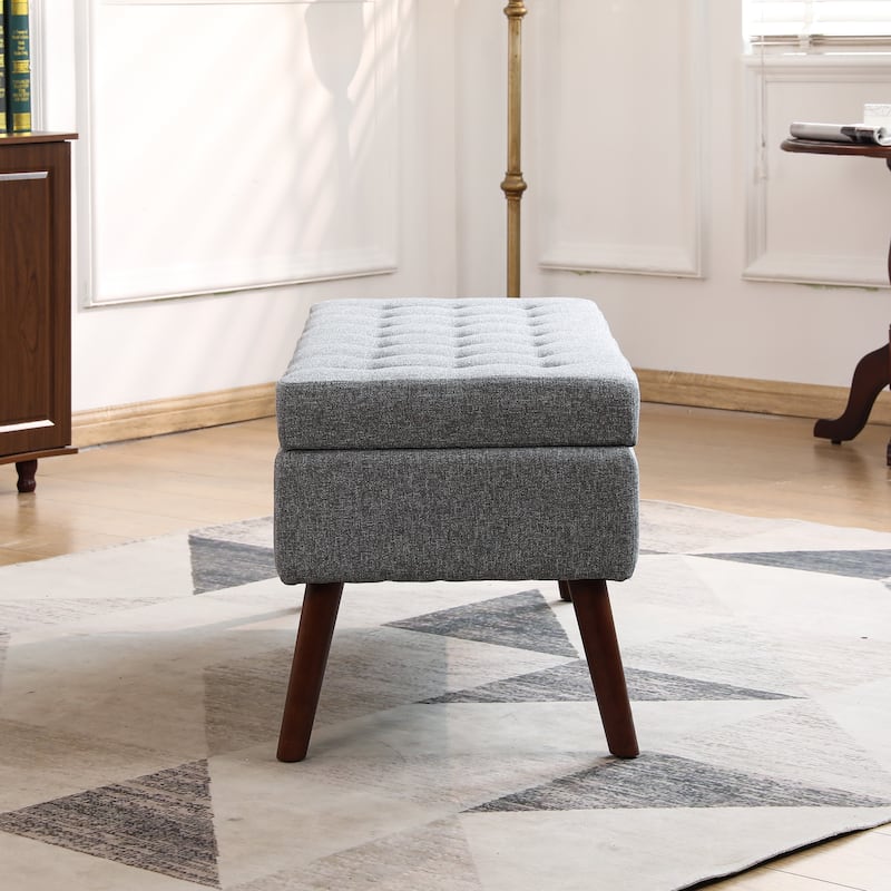 Linen Storage Bench with Tufted Design for Bedroom End of Bed Entryway