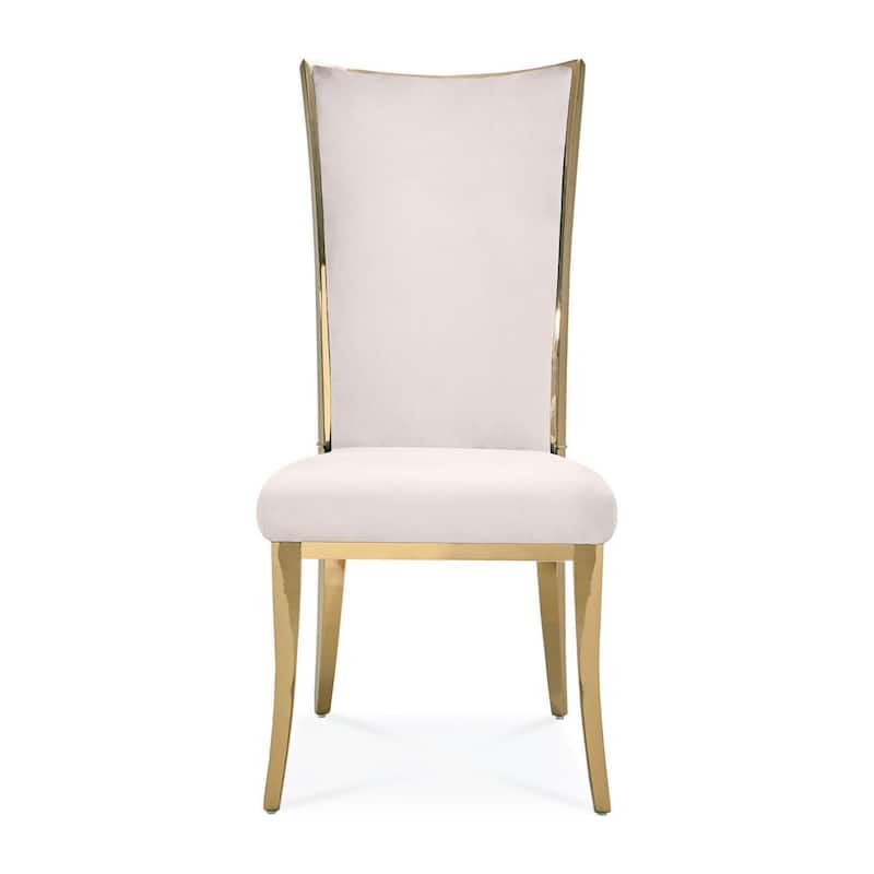 Massimo Titanium Gold Stainless Steel Dining Chair, Set of 2 - Beige
