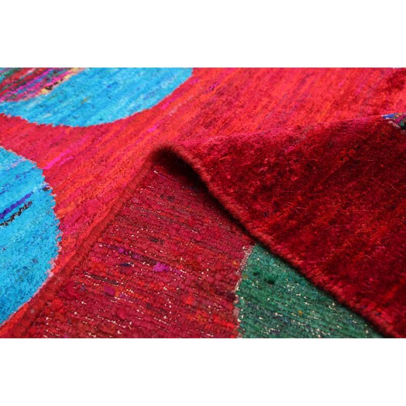 ECARPETGALLERY Hand-knotted Opulence Red Silk Rug - 4'1 x 5'10