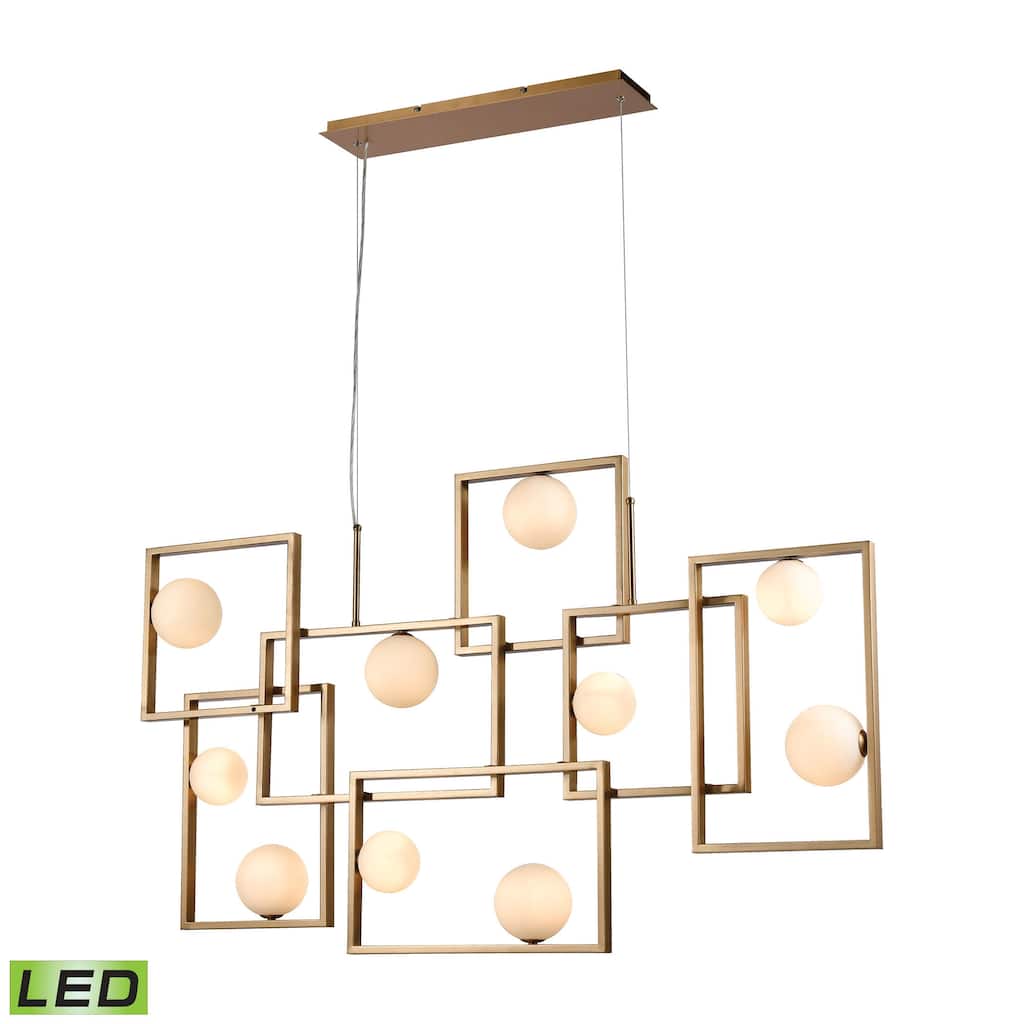 Elk Home Amazed Aged Brass Glass 7 Light Chandelier