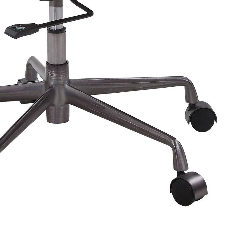 Ergonomic 360° Swivel Office Chair with Top Grain Leather, Adjustable Height, and Easy Glide Wheels for Workspace
