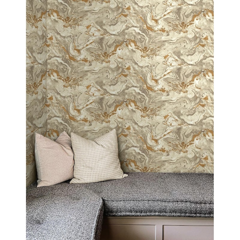 Seabrook Designs Preston Faux Marble Unpasted Wallpaper