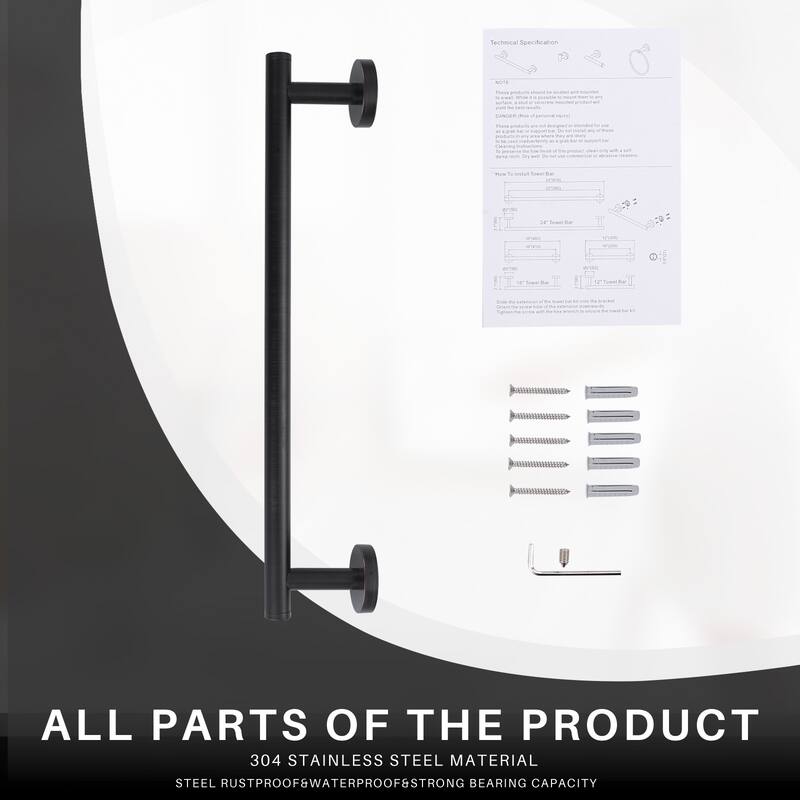 WOWOW Mutiple length Wall Mounted Stainless Steel Towel Bar