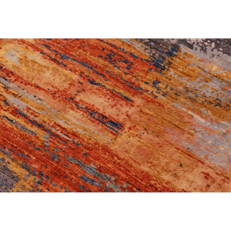 Modern Ziegler Vaughn Blue Rust Wool&Silk Rug - 8'11'' x 12'0''