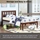 preview thumbnail 5 of 12, Twin Size Bed Frame with Headboard - Solid Pine Wood, Sturdy Slatted Design