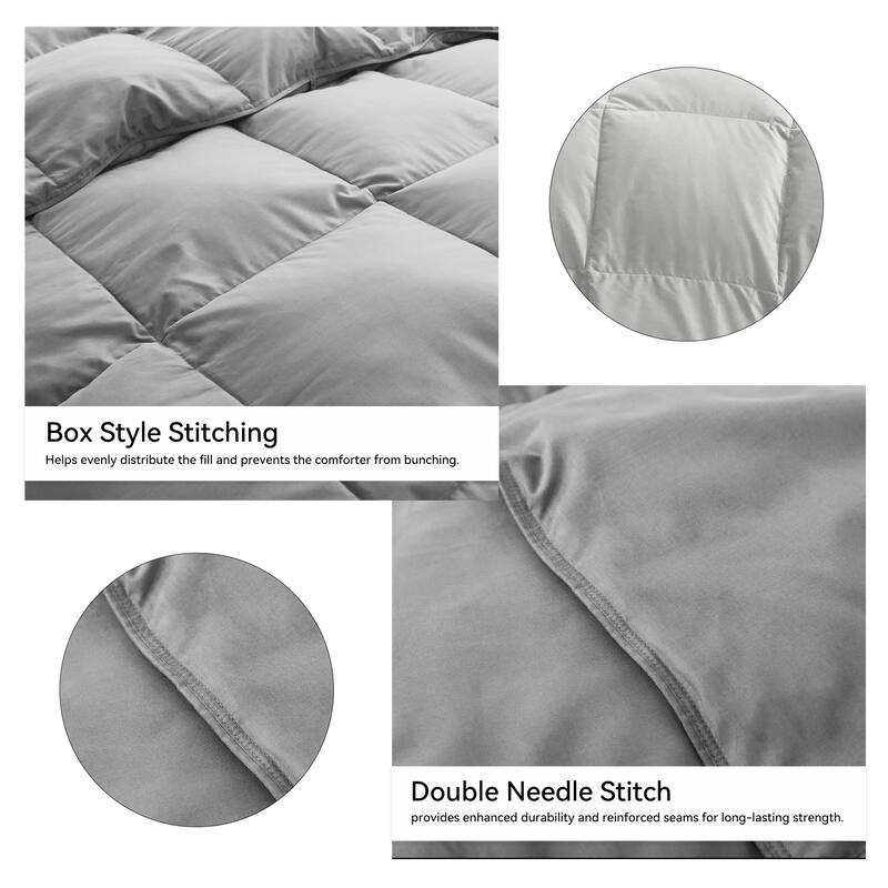 All Season Medium to Extra Warmth White Feather Down Comforter Duvet Insert