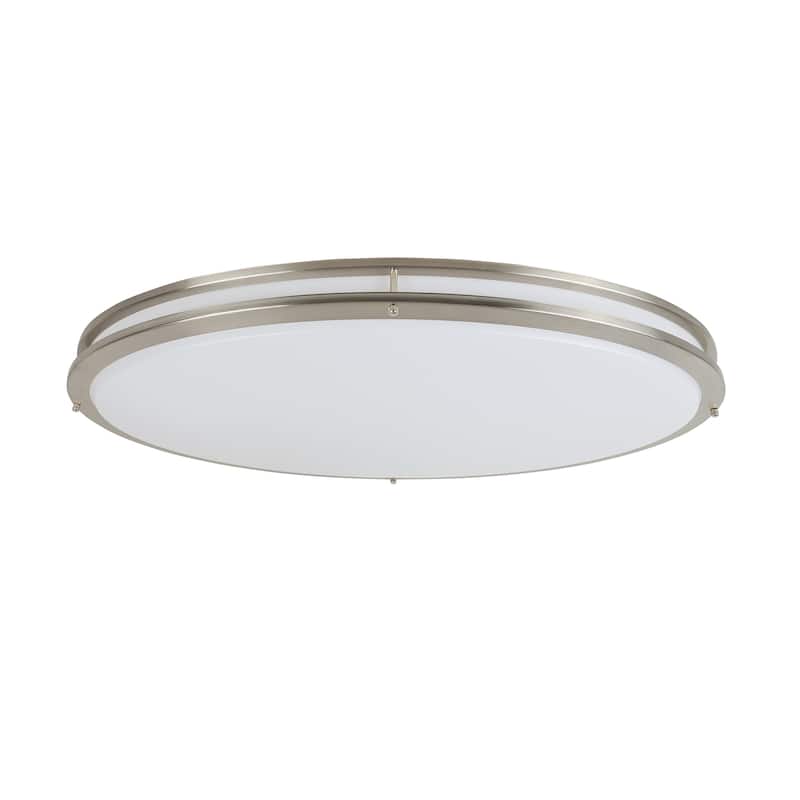 32 in oval led ceiling light Black 42W - Brushed Nickel - 32.25"W x 18"D" 4.75"H