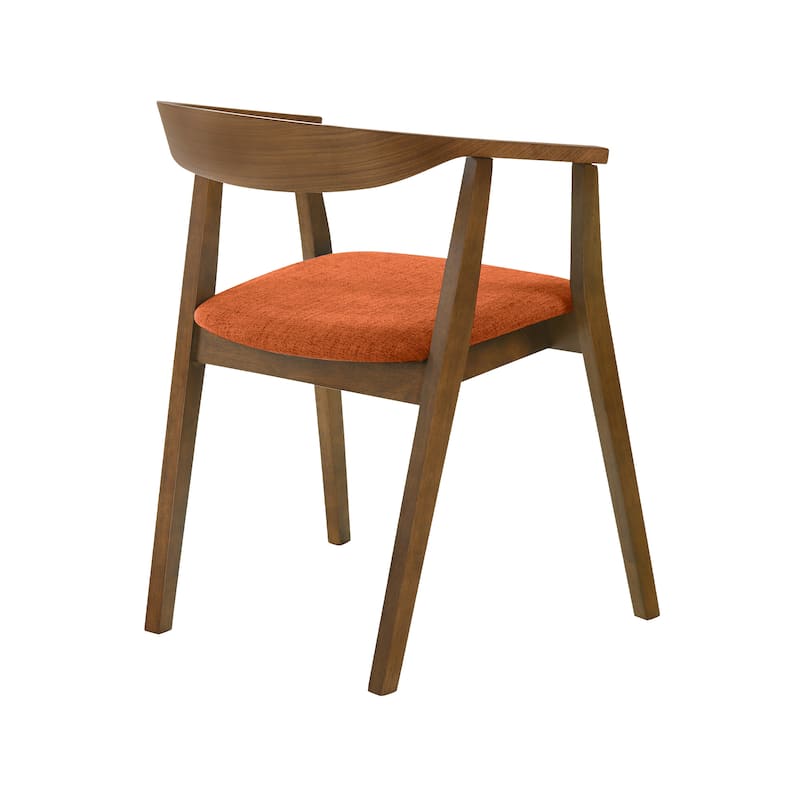 Santana Mid-Century Modern Upholstered Wood Dining Chairs - Set of 2