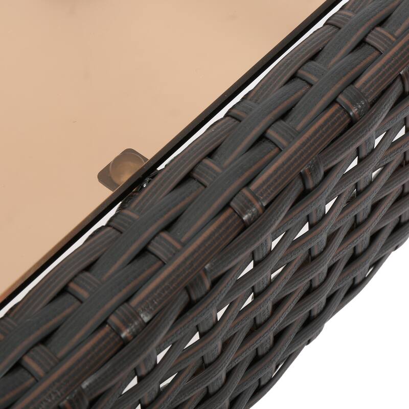 Outdoor Antibes Wicker Side Table by Christopher Knight Home
