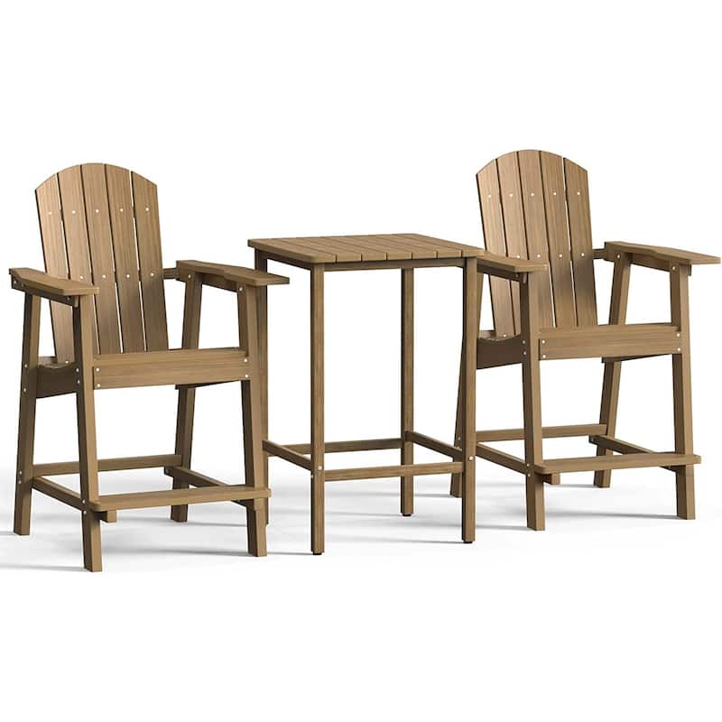 Ravenna Plastic Wood 25" Tall Adirondack Chair Poly Balcony Barstool
