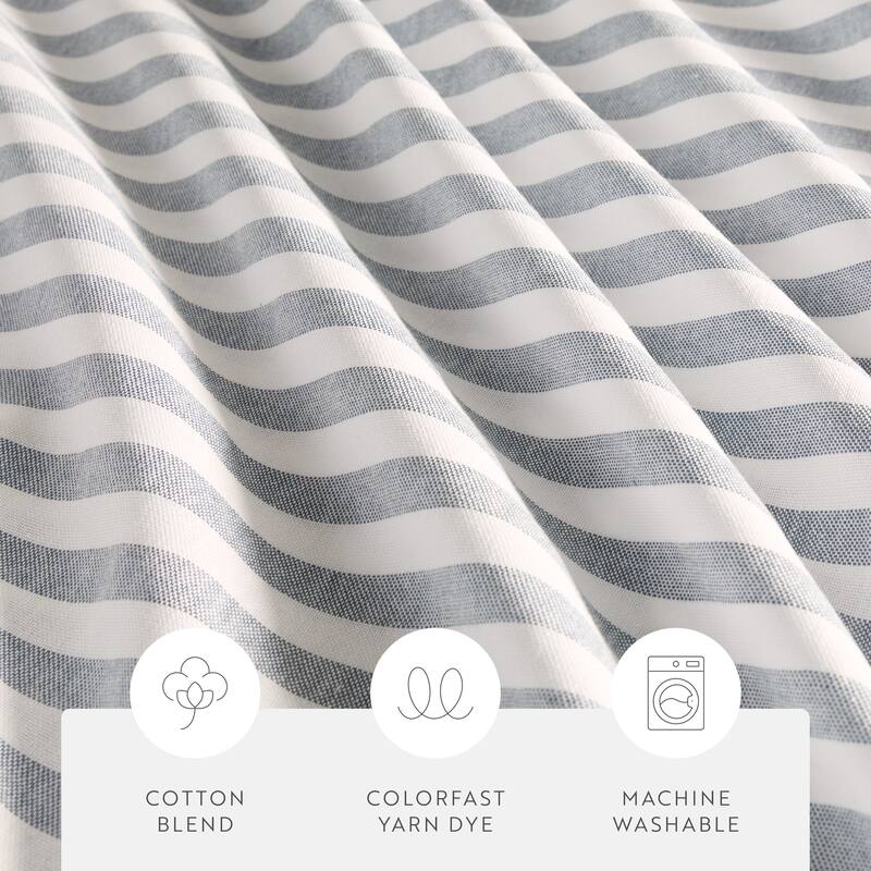 Becky Cameron Cotton Blend Striped Shower Curtain
