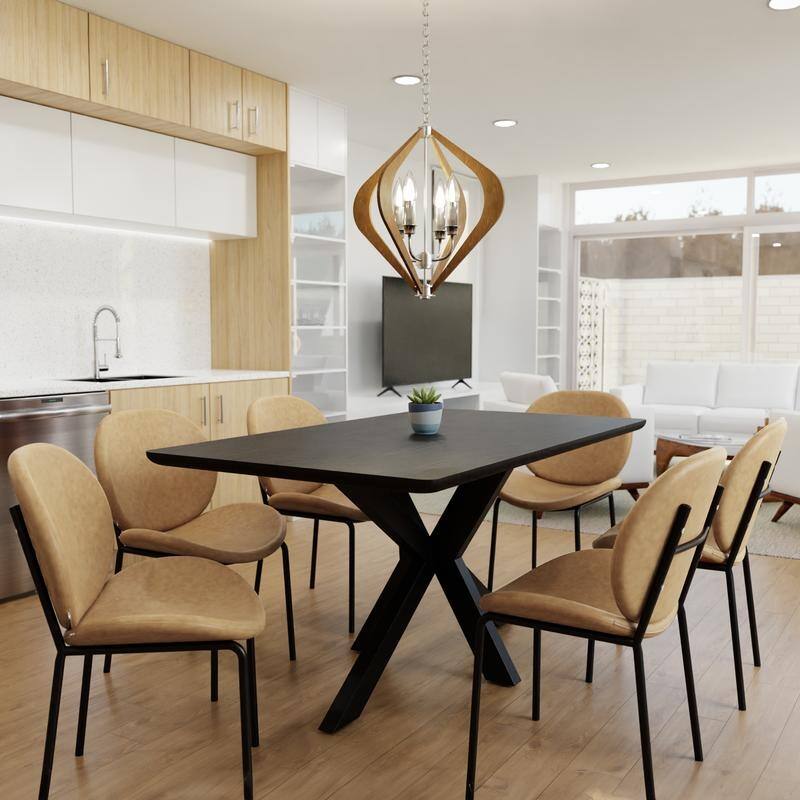 Servo Modern Leather Upholstered Accent Dining Chair with Powder-Coated Iron Legs for Living Room or Offices