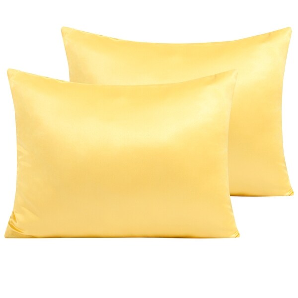 Hello Sunshine Standard Pillowcases Yellow White Pillowfort 20" x 26" Lot of 2 