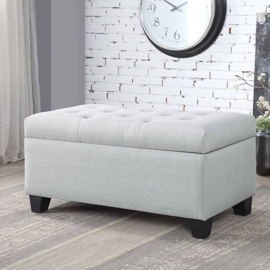 Carey Contemporary 36-inch Button Tufted Storage Bench by FOA