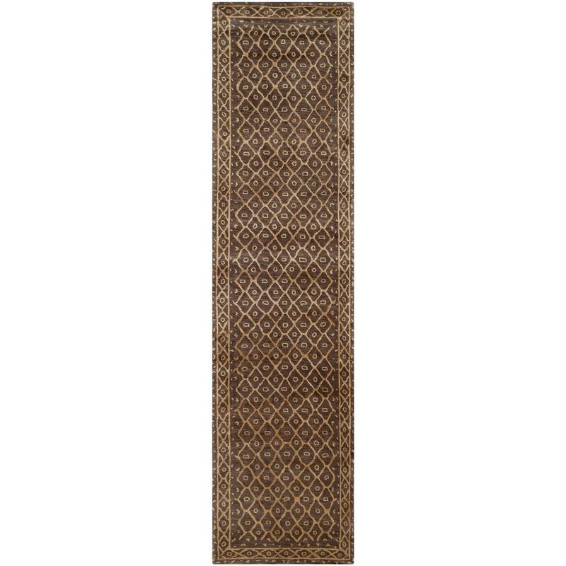 SAFAVIEH Couture Hand-knotted Tibetan Solbjort Modern Wool Rug - 2'6" x 10' Runner - Lavander