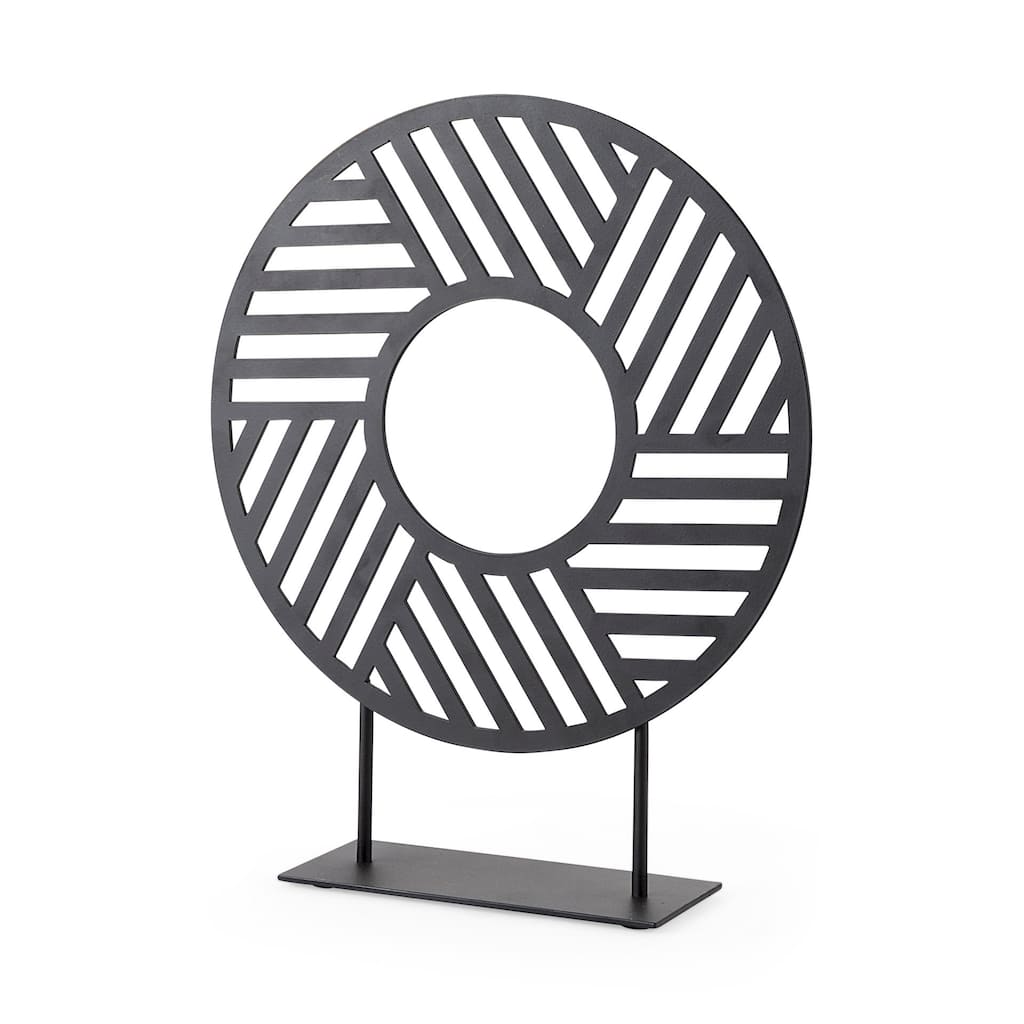 Micra Matte Black Metal Round Decorative Object