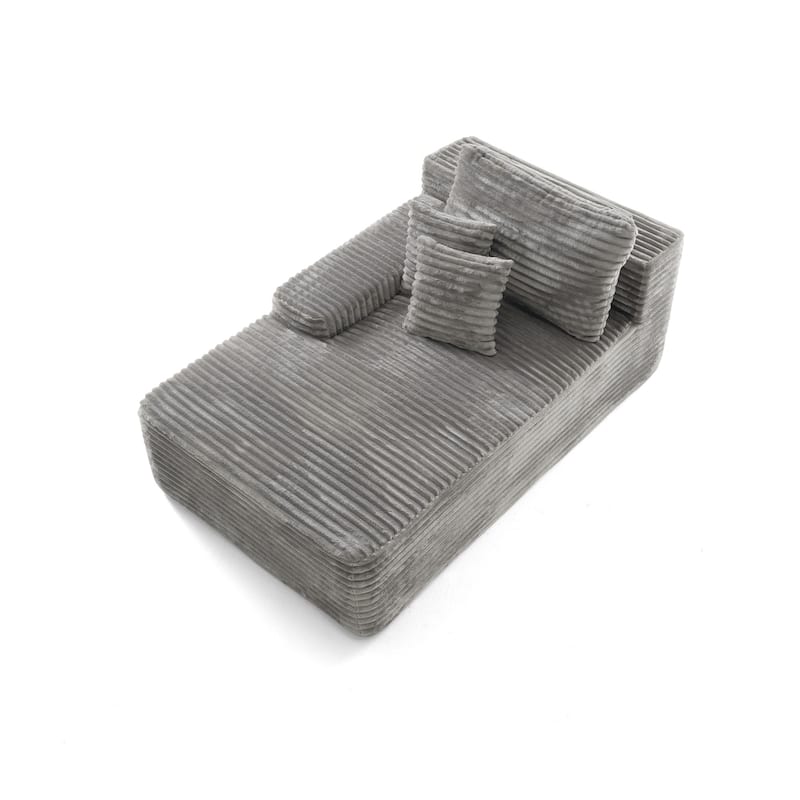 Oversized Upholstered Modular Sectional Chaise Lounge with Pillows