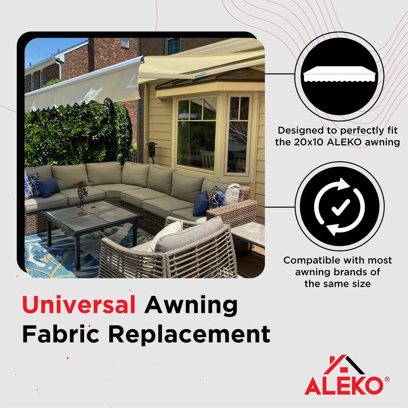ALEKO Fabric Replacement for 20 x 10 Feet Retractable Awning