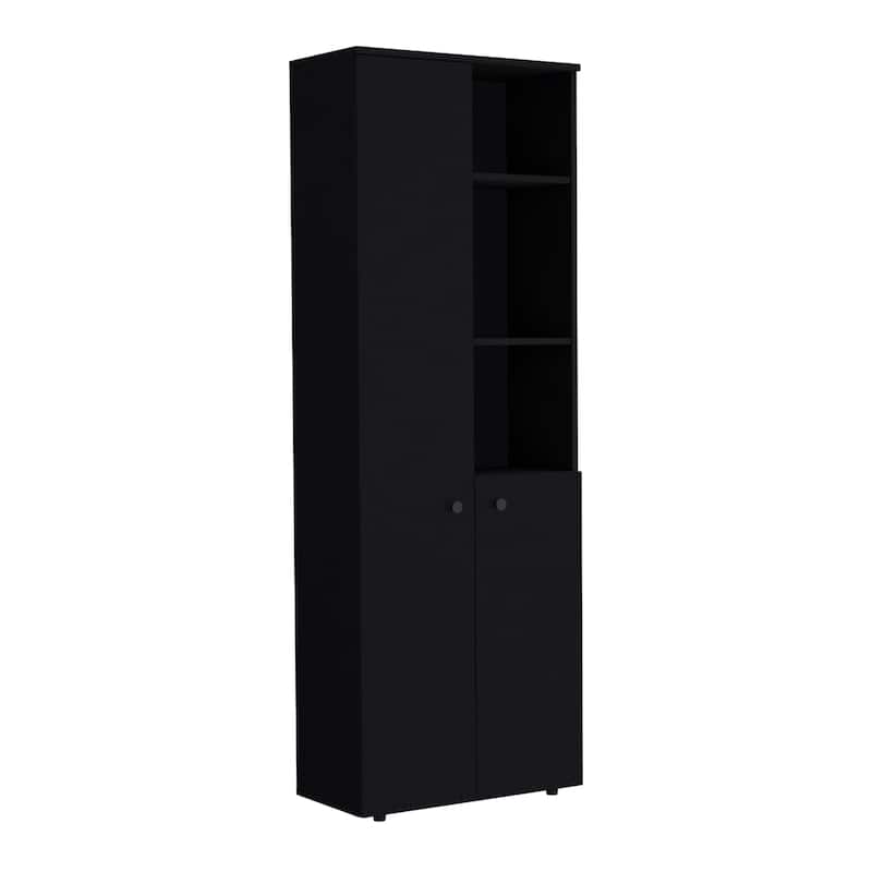 Konik 67-Inch High Storage Cabinet Kitchen Pantry With Three Doors and Three Exterior Shelves