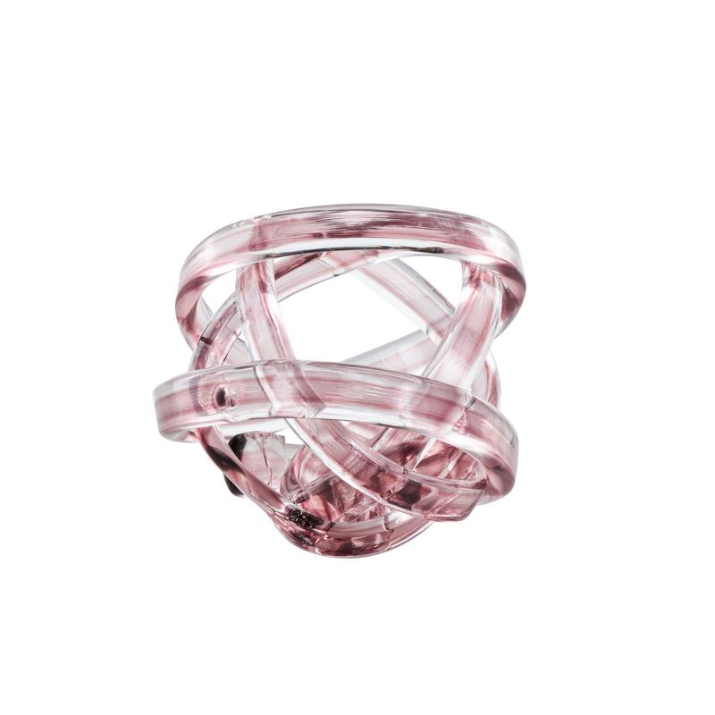 Pink, Dark Blue or White Glass Brushed Ombre Twisted Geometric Sculpture