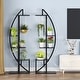 preview thumbnail 9 of 19, 5-tier Flower Rack Plant Stands Wooden Display Shelf, Half Moon Flower Table (Set of 2)