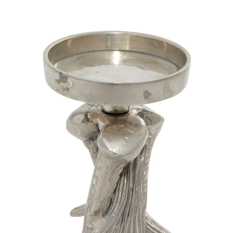 Silver Aluminum Antler Candle Holder - 7 x 7 x 8