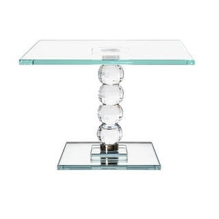 Exquisite Crystal Dessert Stand with Mirror Pedestal Base