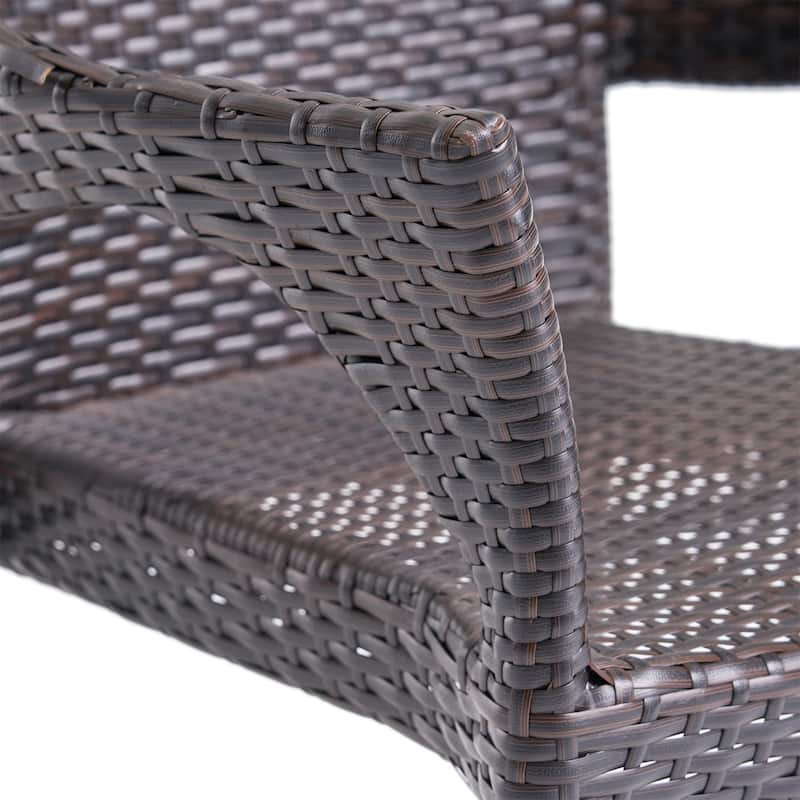 Bryant Outdoor 3 Piece Acacia Wood and Wicker Bistro Set by Christopher Knight Home
