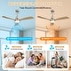 preview thumbnail 60 of 86, Sofucor 48/52 Inch Ceiling Fan with Light, Solid Wood Blades for Living Room, Bedroom,Smart Optional