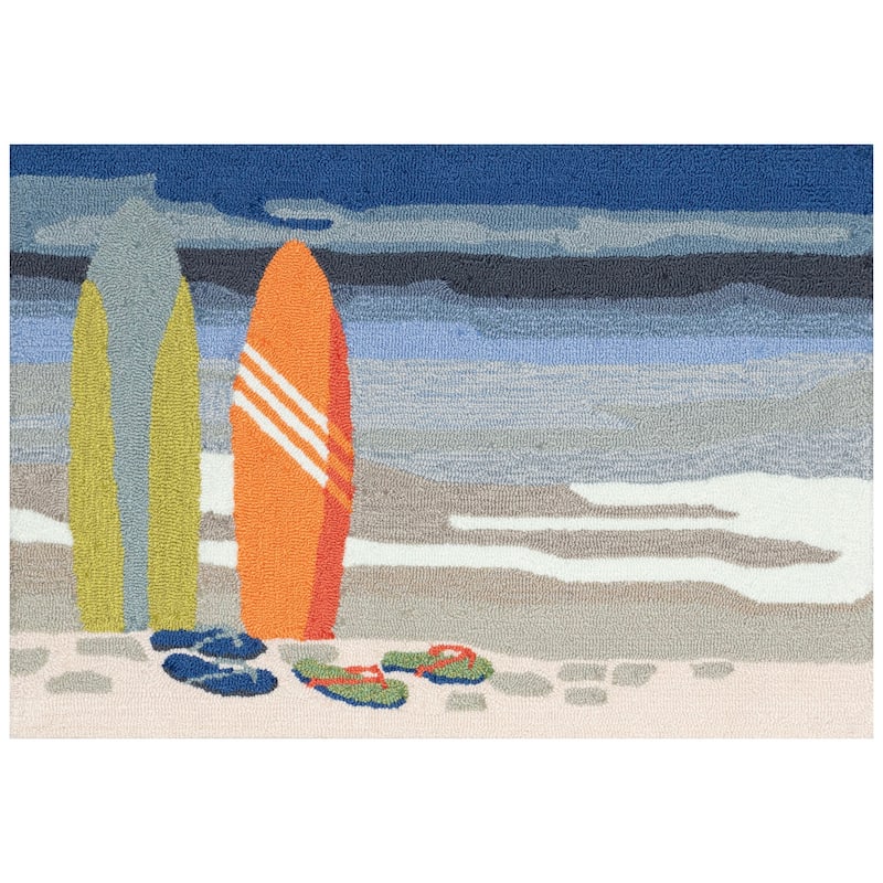 Liora Manne Frontporch Surf Break Indoor/Outdoor Area Rug - 2' x 3' - Ocean