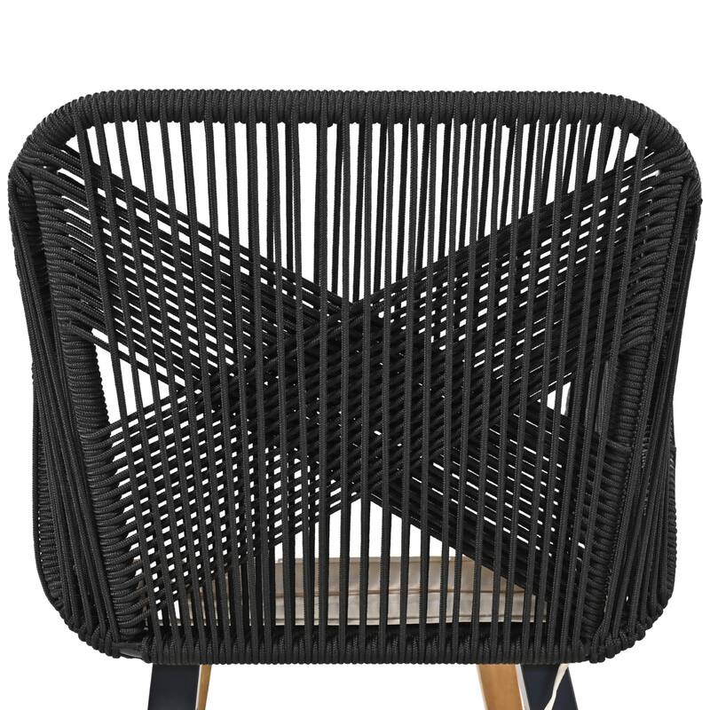5 Pcs Outdoor Patio Furniture Set, All-Weather Patio Conversation Set with Wicker Cool Bar Table, Single Chairs and Ottomans