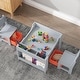 preview thumbnail 14 of 12, GIMMYFIVE Kids Table and Chair Set, 4 in 1 Wooden Activity Table & 2 Chairs with Storage Drawer