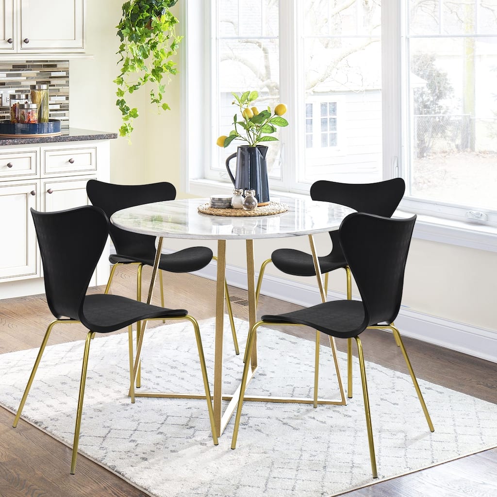 Set of 4 Plastic Stackable Dining Chair